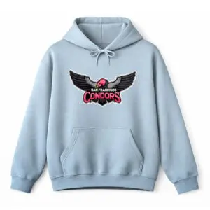 Light Blue hoodie with San Francisco Condors Major League Drone Racing team logo.
