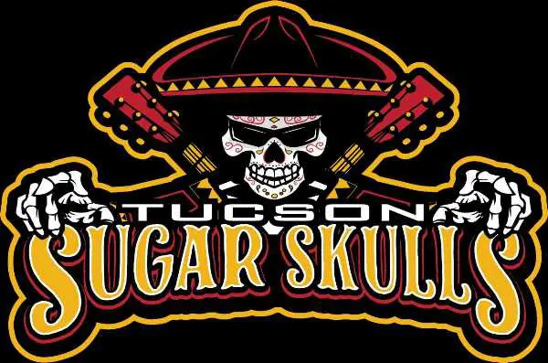 A logo for sugar skulls, an event that is in tucson.