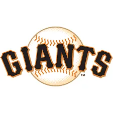 Giants logo over a baseball background.