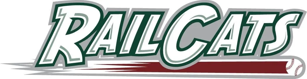 RailCats logo with baseball theme design.